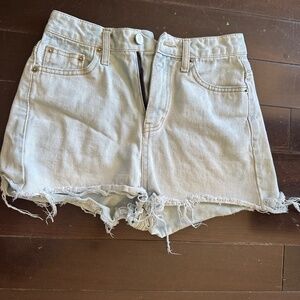 High Rise Denim Cutoff Shorts
